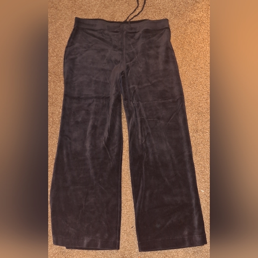 i.e. relaxed Black Velvet Wide-Leg Pants Size Large